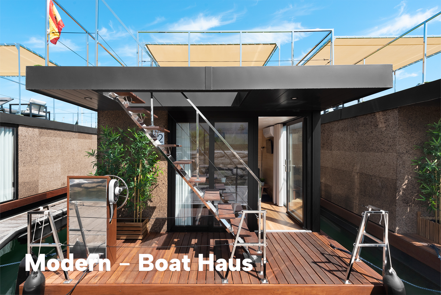 HOMESHIP VaarLoft Volledig Elektrische Houseboat