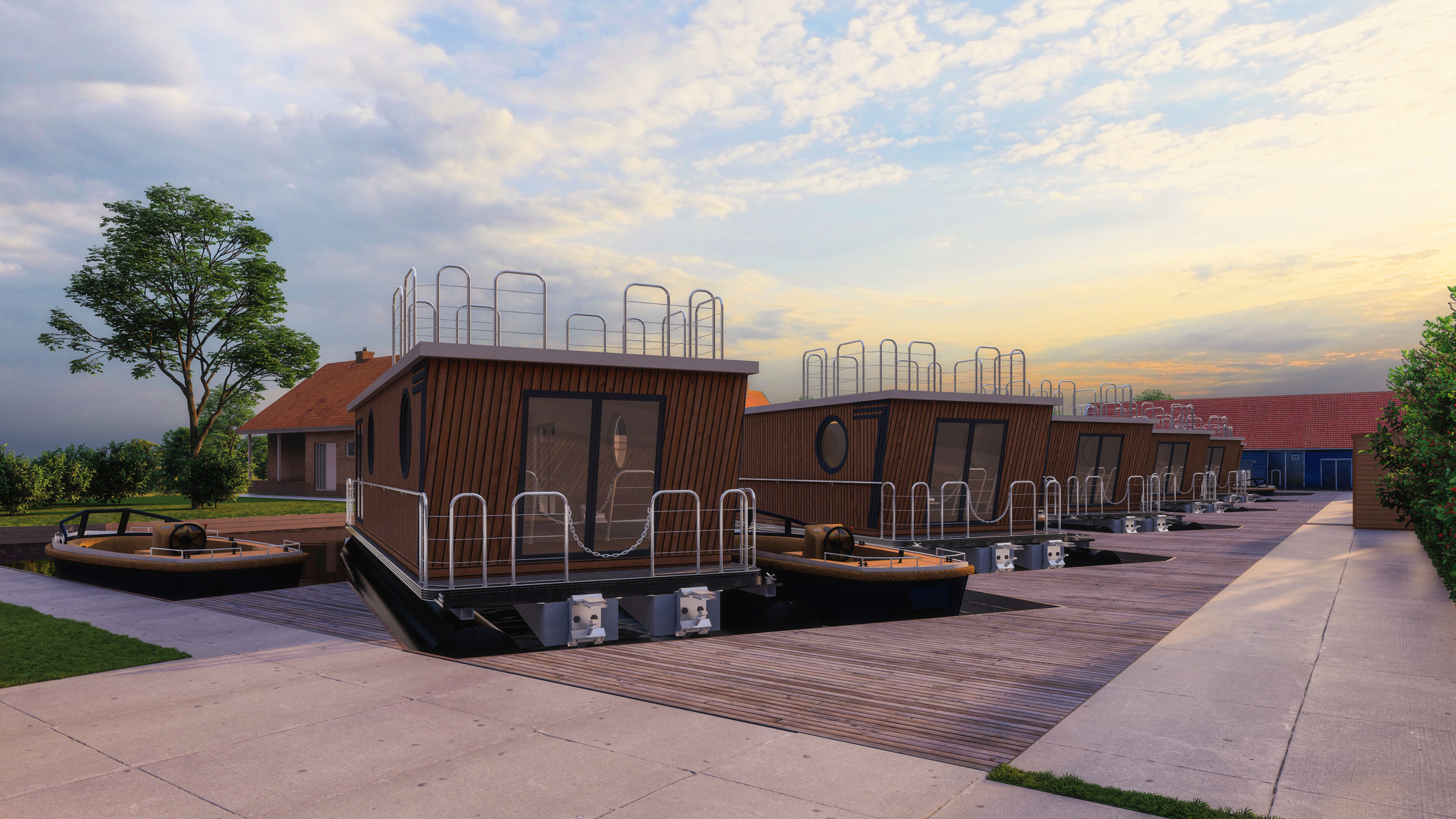 Ligplaats Terherne In Friesland Met Houseboat foto 4