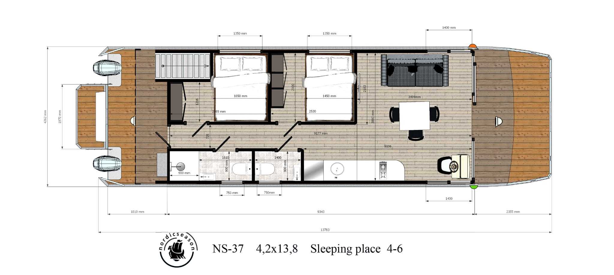 Nordic Season 47 Sea37 CE-C Houseboat foto: 26