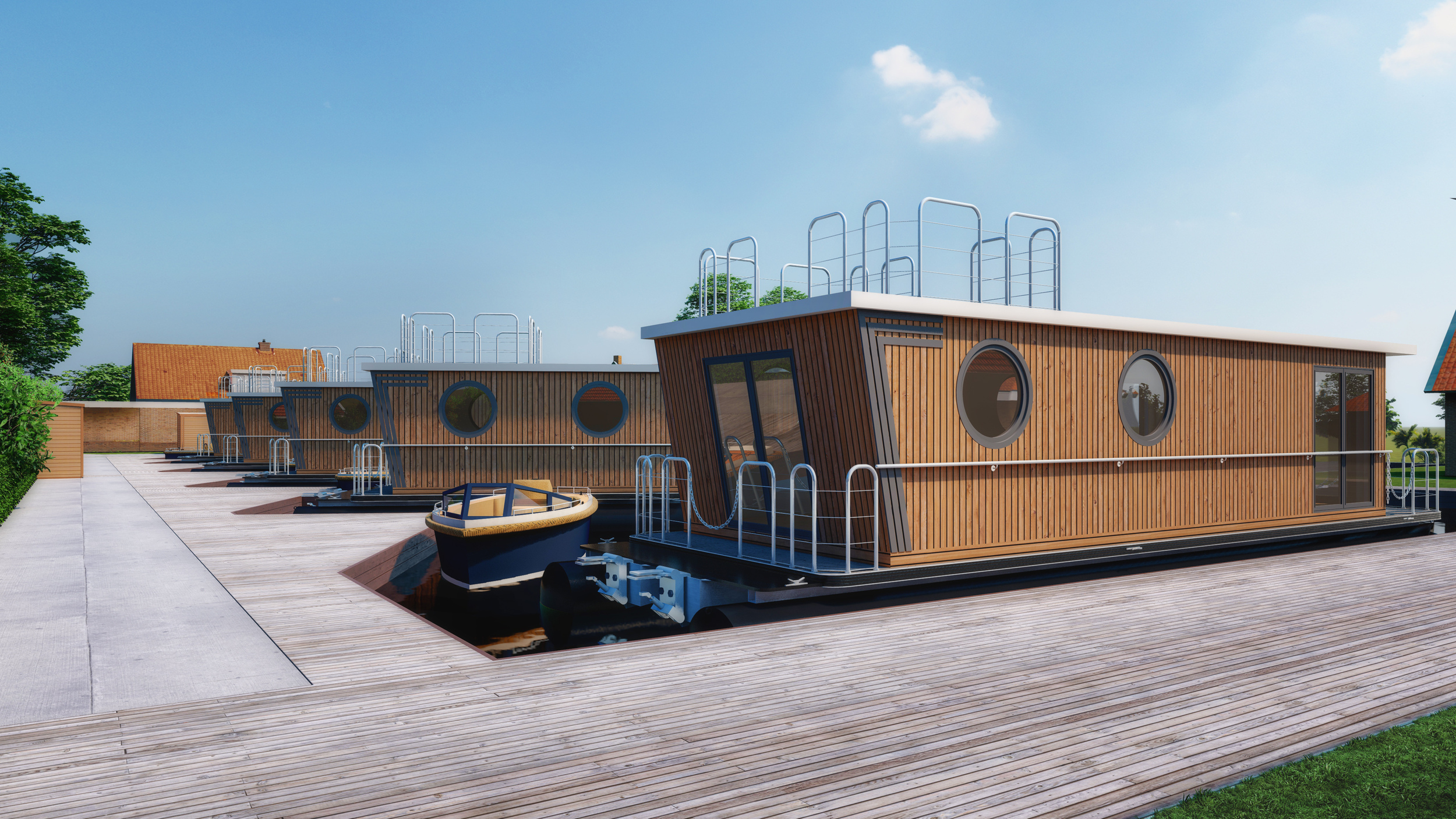 Ligplaats Terherne In Friesland Met Houseboat
