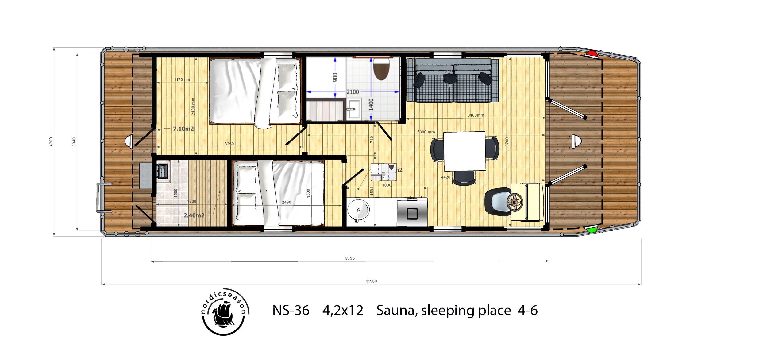 Nordic Season NS 40 Eco 36m2 Houseboat foto: 57